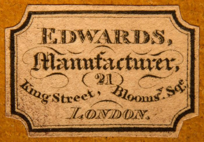 Edwards paper manufacturer's label from c.1830.
