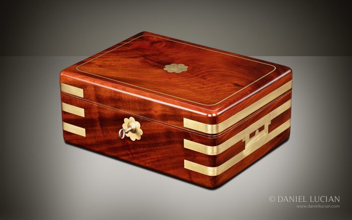 Antique Jewellery Box in Solid Mahogany, by Asprey.