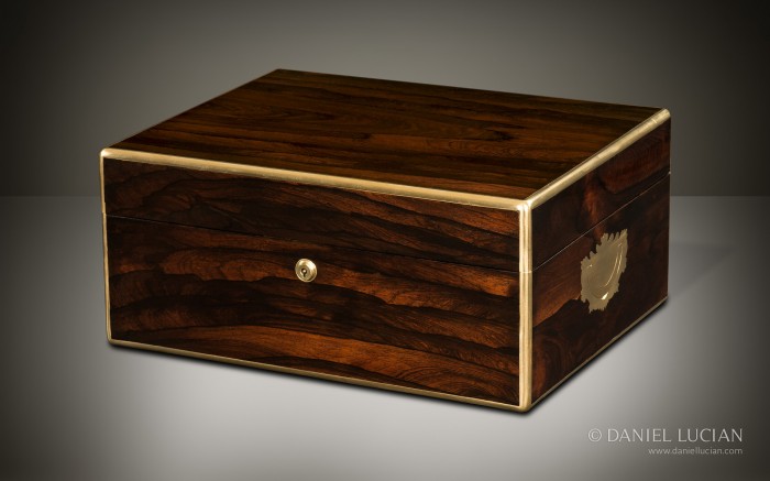 Antique Jewellery Box in Rosewood, by Bramah, Prestage & Ball.