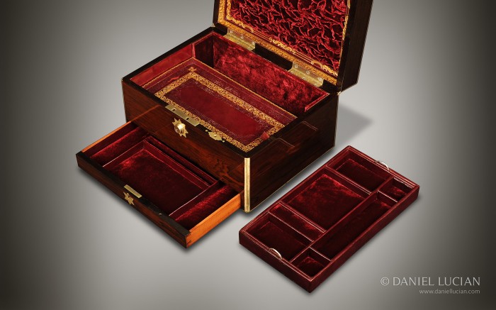 Antique Jewellery Box in Rosewood by William Halstaff.