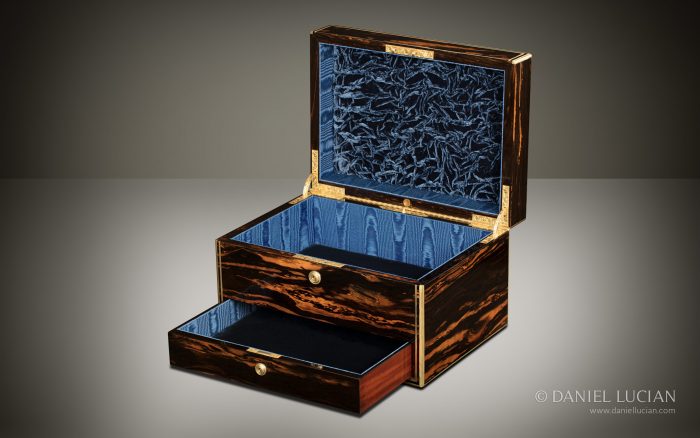 Antique Jewellery Box in Calamander, by Asprey.