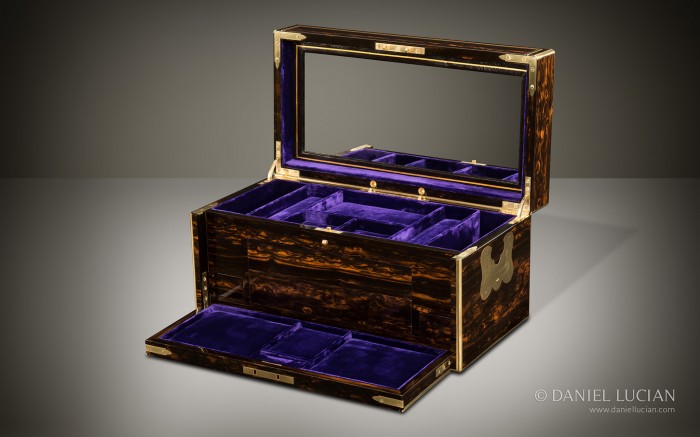 Antique Coromandel Jewellery Box with Concealed Drawers, by William Leuchars.
