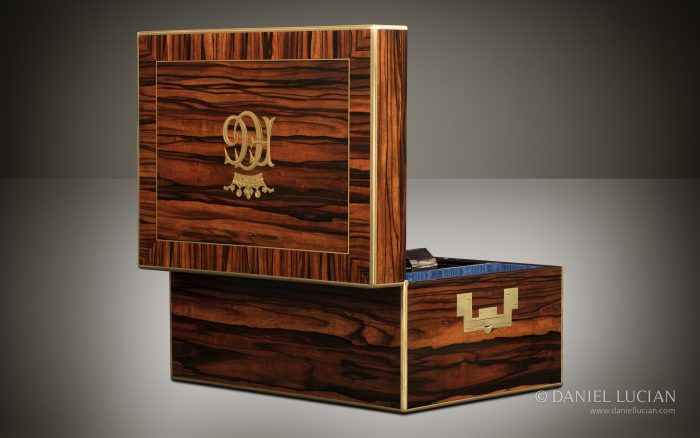 Antique Jewellery Box in Calamander with Secret Wall Compartments, by Asprey.