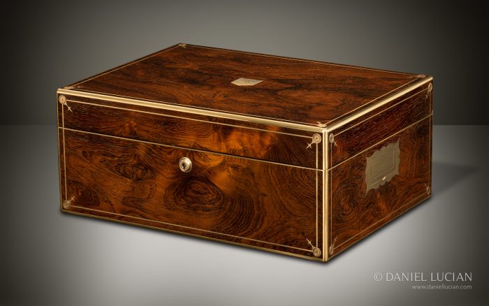 Antique Jewellery Box in Rosewood with Duke Insignia by Edwards.