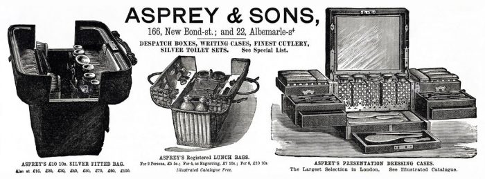 Asprey & Sons illustrated advertisement from 1887.