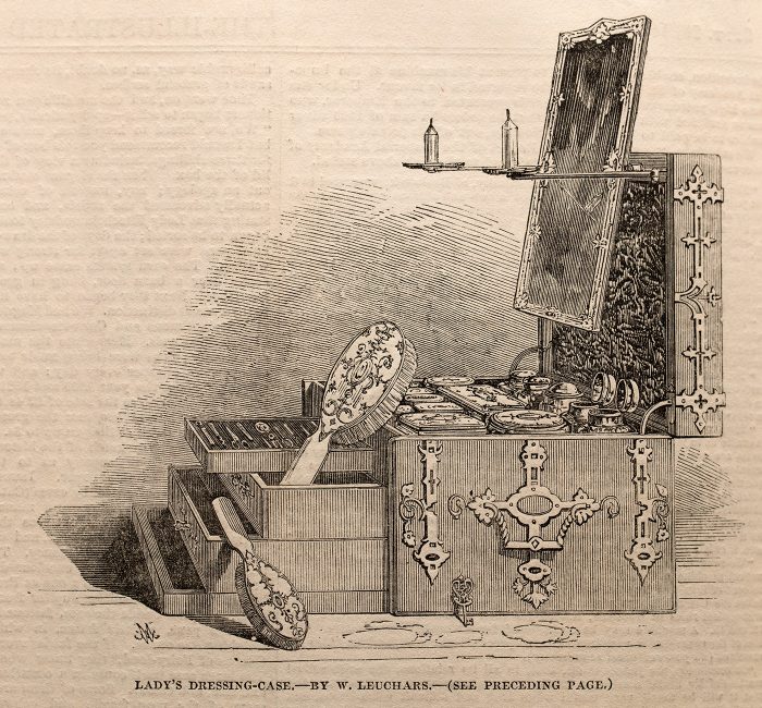 Lady's dressing case by William Leuchars taken from the September 1851 edition of the Illustrated London News.