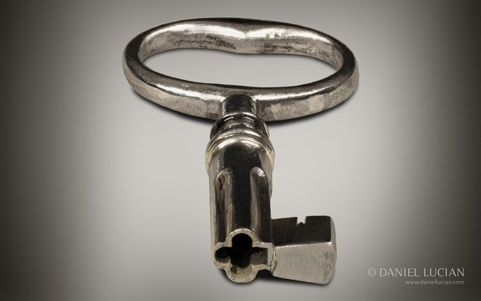 French antique key with a cloverleaf (tréfle) shaped shaft.