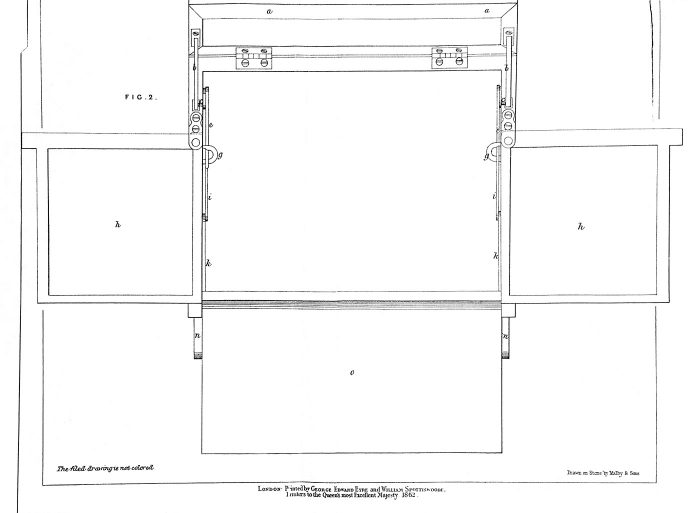 Copy of Betjemann's original patent drawings for their 'Automatic' opening mechanism.