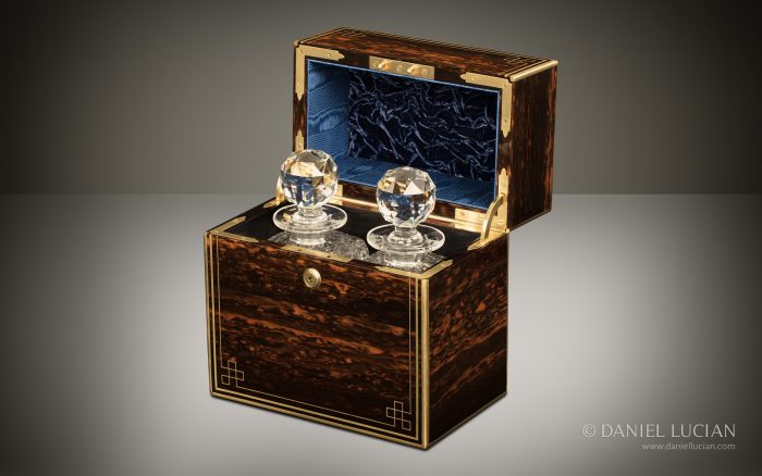 Antique Decanter Box in Coromandel, by Walter Thornhill & Co.