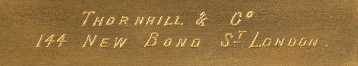 Thornhill & Co. engraved brass manufacturer’s and retailer's plate.
