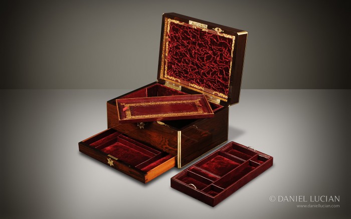 Antique Jewellery Box in Rosewood by William Halstaff.