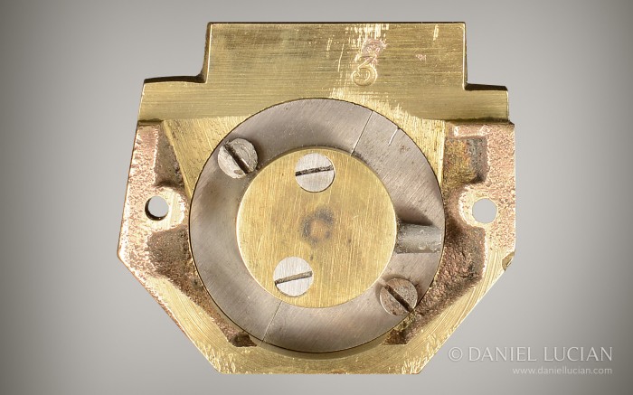 Antique self-locking Bramah patent lock disassembled.