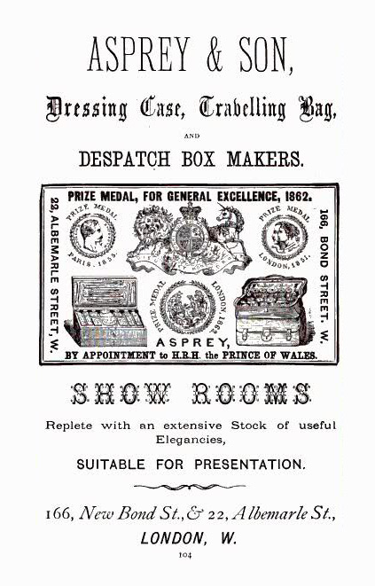 Asprey illustrated advertisement from c.1870.