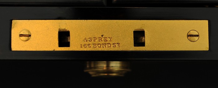 Asprey Patent Bramah lock, stamped 'Asprey, 166 Bond St'.