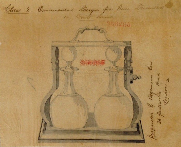 Betjemann patent design for a bottle or decanter stand.