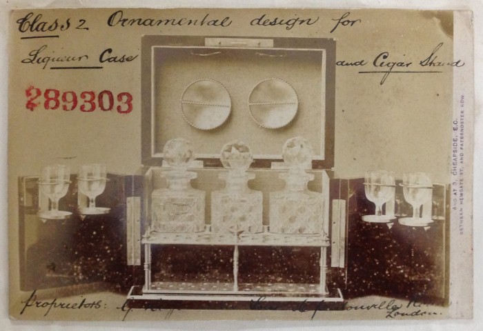 Betjemann patent design for a combined liqueur case and cigar stand.