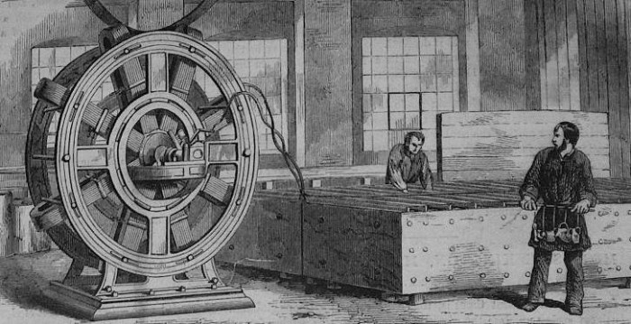 Elkington Company electroplating machinery, circa 1840.