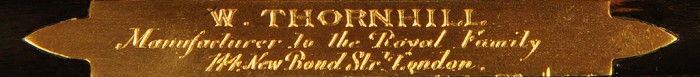 Walter Thornhill engraved manufacturer’s plate.