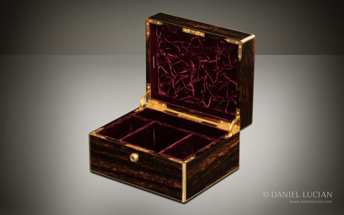 Miniature Antique Jewellery Box in Coromandel, by Leuchars & Son.