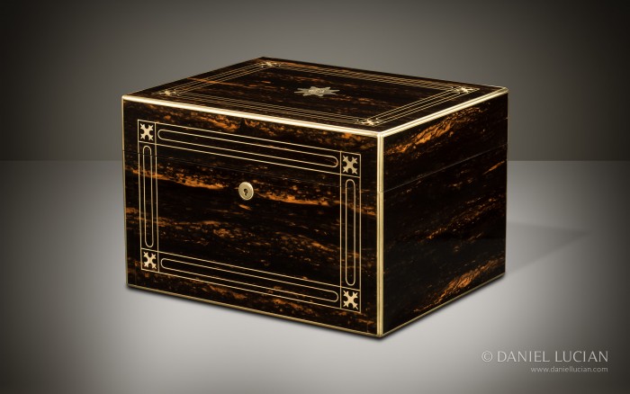 Antique Jewellery Box in Coromandel with Two Concealed Drawers, by John Farthing.