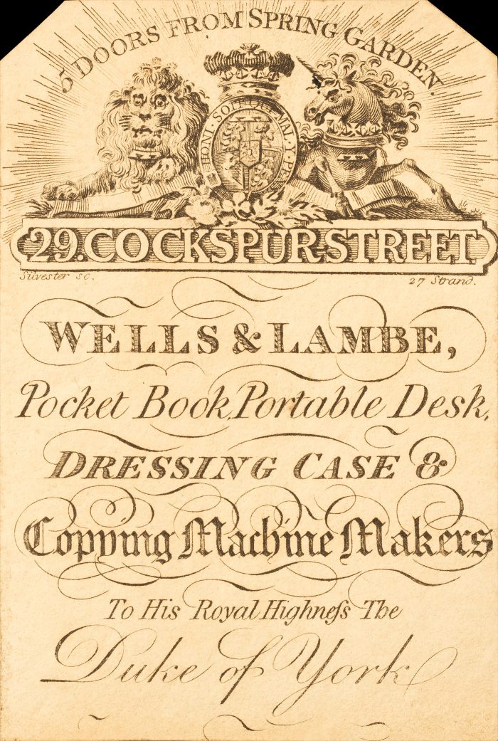 A Wells & Lambe paper manufacturer's label from 1822.