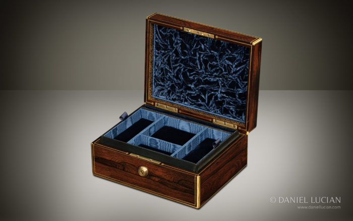Miniature Antique Jewellery Box in Rosewood, by Edwards.