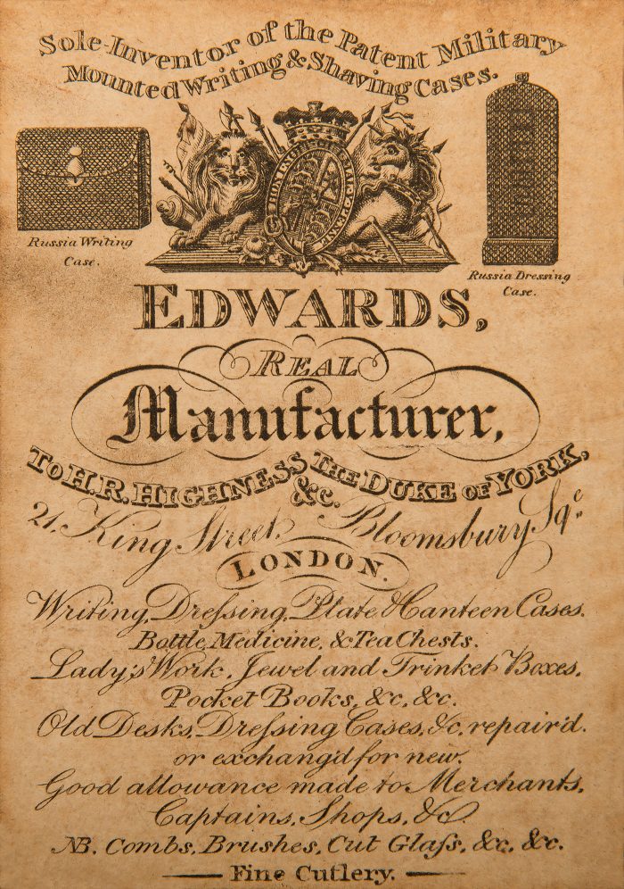 Edwards paper manufacturer's label from c.1830.