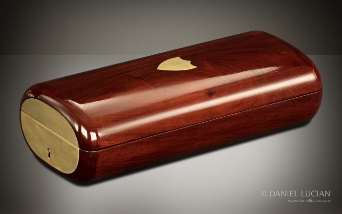 French Antique Travelling Jewellery Box in Cuban Mahogany.