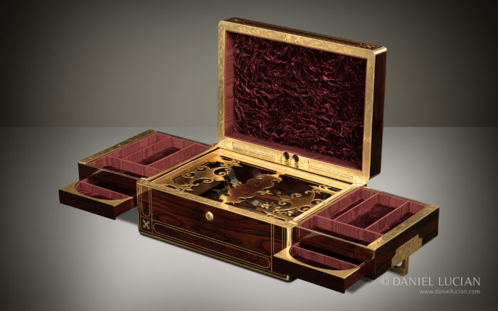 A Royal Commission by Queen Victoria; Antique Prototype Mechanical Jewellery Box in Rosewood.