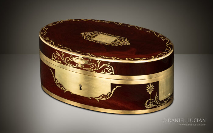 French Antique Jewellery Box in Cuban Mahogany, Attributed to Martin-Guillaume Biennais.