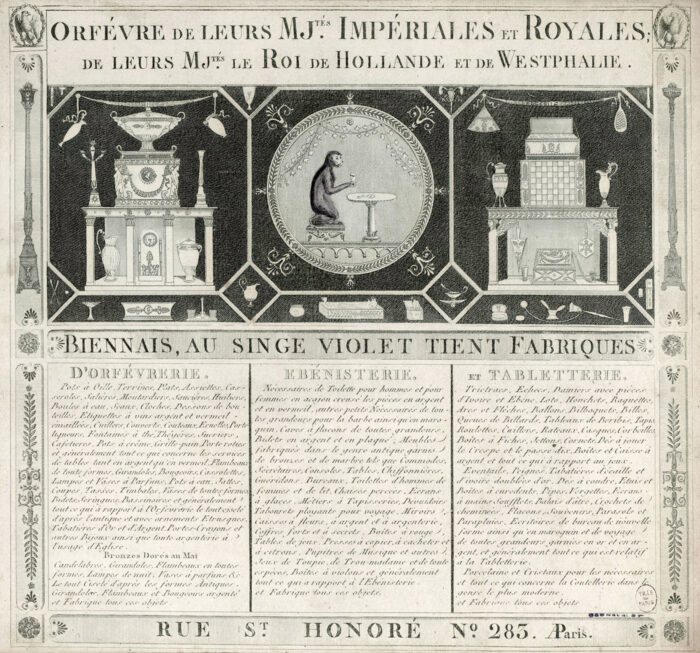 Martin-Guillaume Biennais invoice letterhead from 1805.